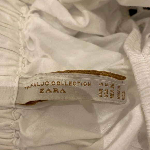 Zara Off the shoulder white embroidered cropped top.  Beautiful for summer! - Picture 6 of 7